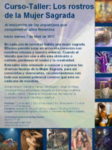 Afiche Curso Taller los Rostros de la Mujer Sagrada 2017